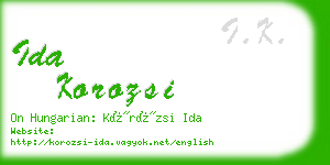 ida korozsi business card